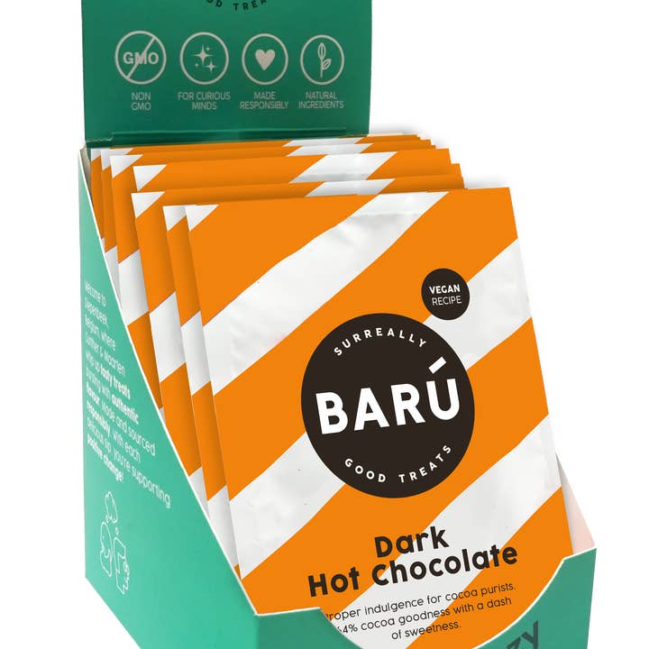 Baru Dark Hot Chocolate Single Serve for wholesale by Belgium's Chocolate Source