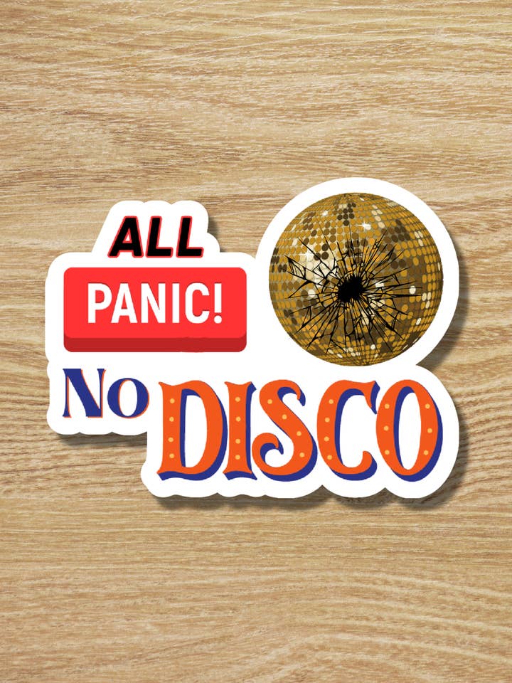 Rolig All Panic Ingen Disco klistermärke för wholesale av Fyg & Company, LLC