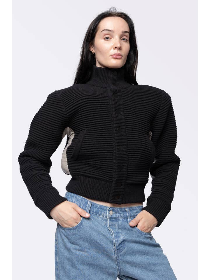 FANG - Wholesale Bomber Jacket - Men's - Power Shoulder Knitted Bomber8