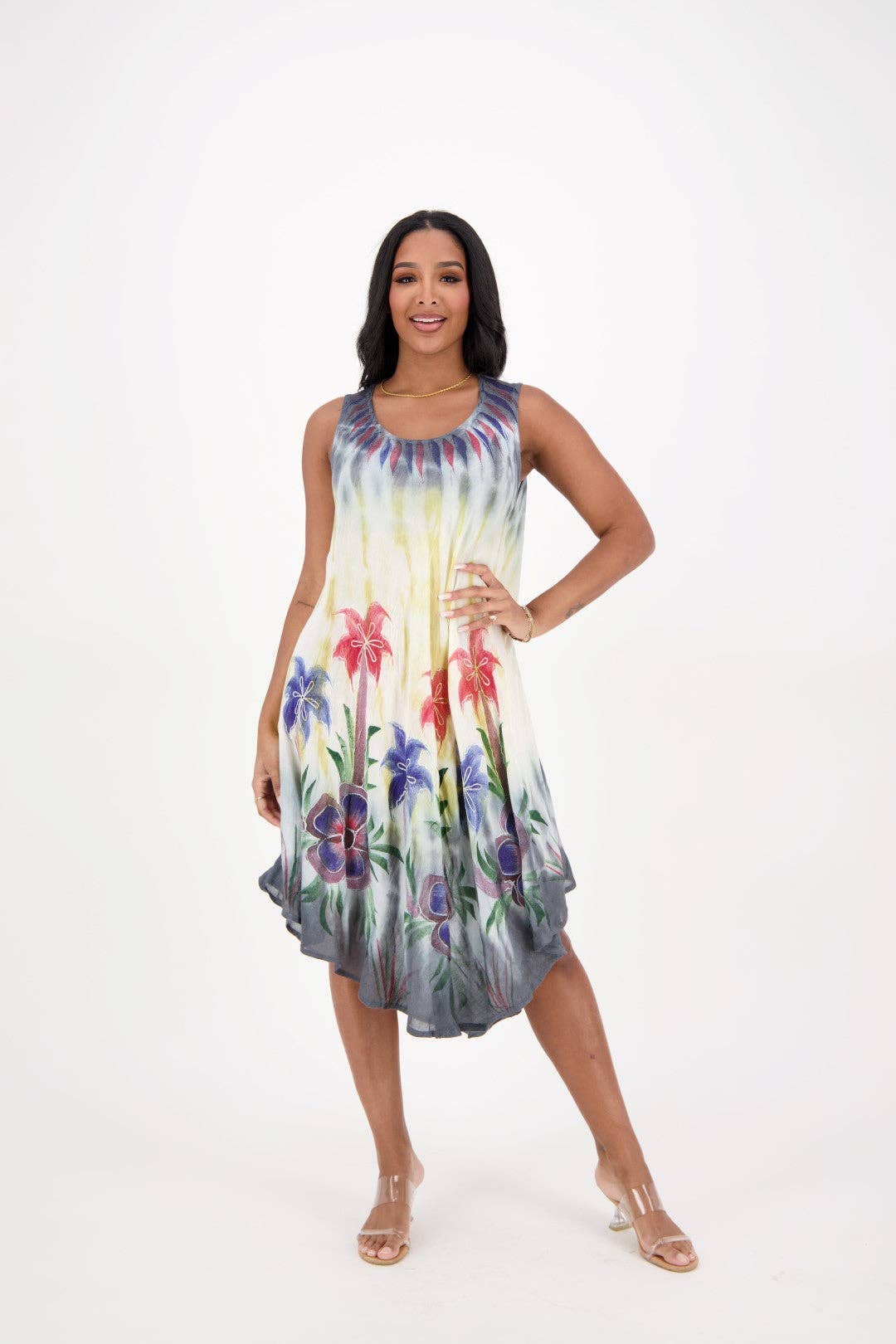 geassorteerd Mouwloze paraplujurken met verschillende kleuren 22123 voor groothandel op Faire6