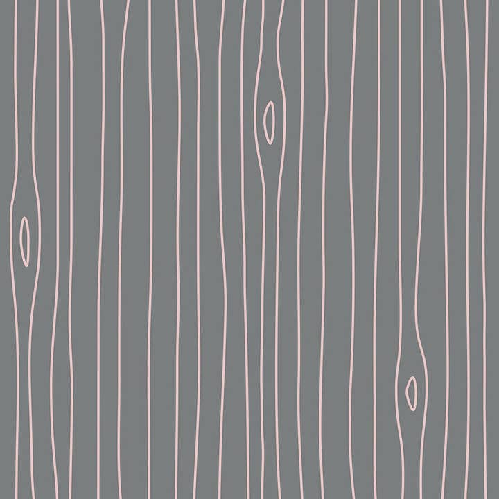 Grijs & roze Woodgrain Outline behang voor wholesale door Mineheart