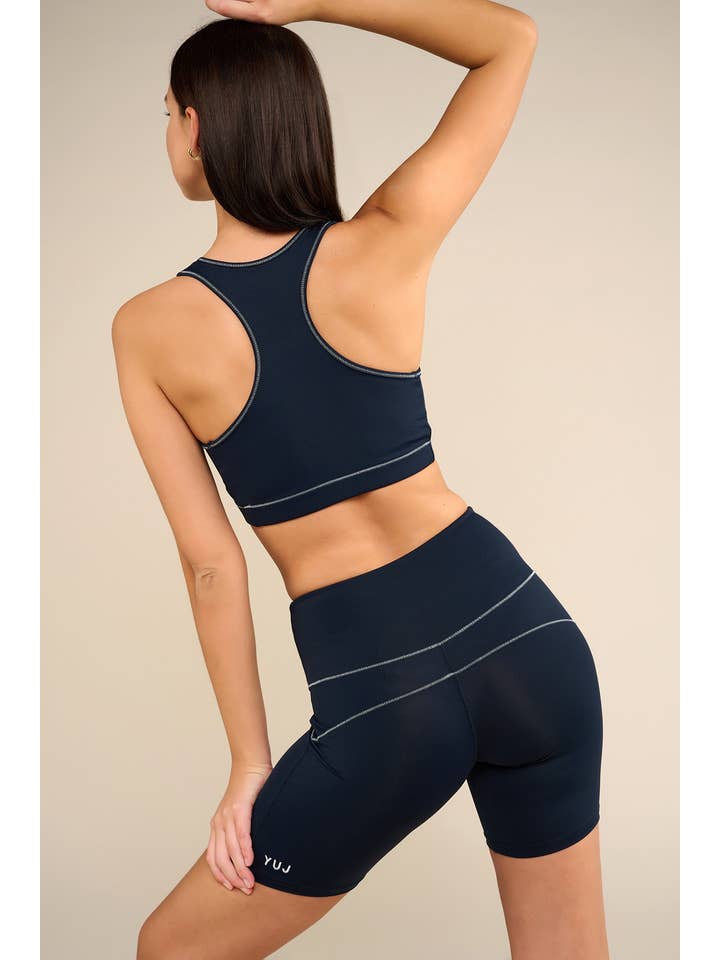 YUJ PARIS - Vente Brassière de sport – femme - Brassière ANAHATA navy/silver1