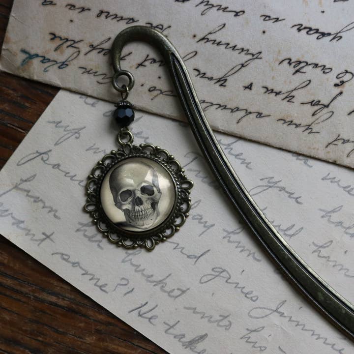 The Divine Iguana - Wholesale Bookmark - Pale Skull Day of the Dead or Halloween Bronze Bookmark3