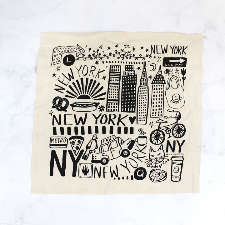 Calhoun & Co. - Wholesale Tea Towel - New York Screen Printed Tea Towel