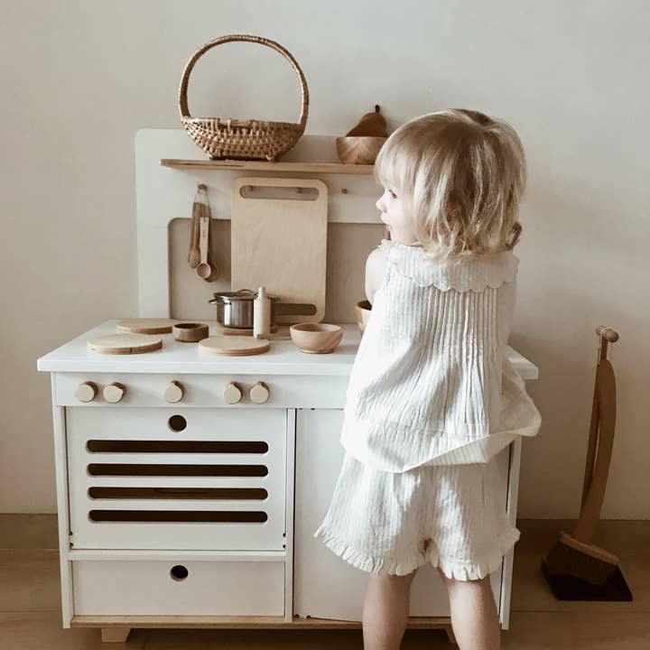 Midmini - Wholesale Toy Set - Kids - Milk Wooden Play Kitchen
