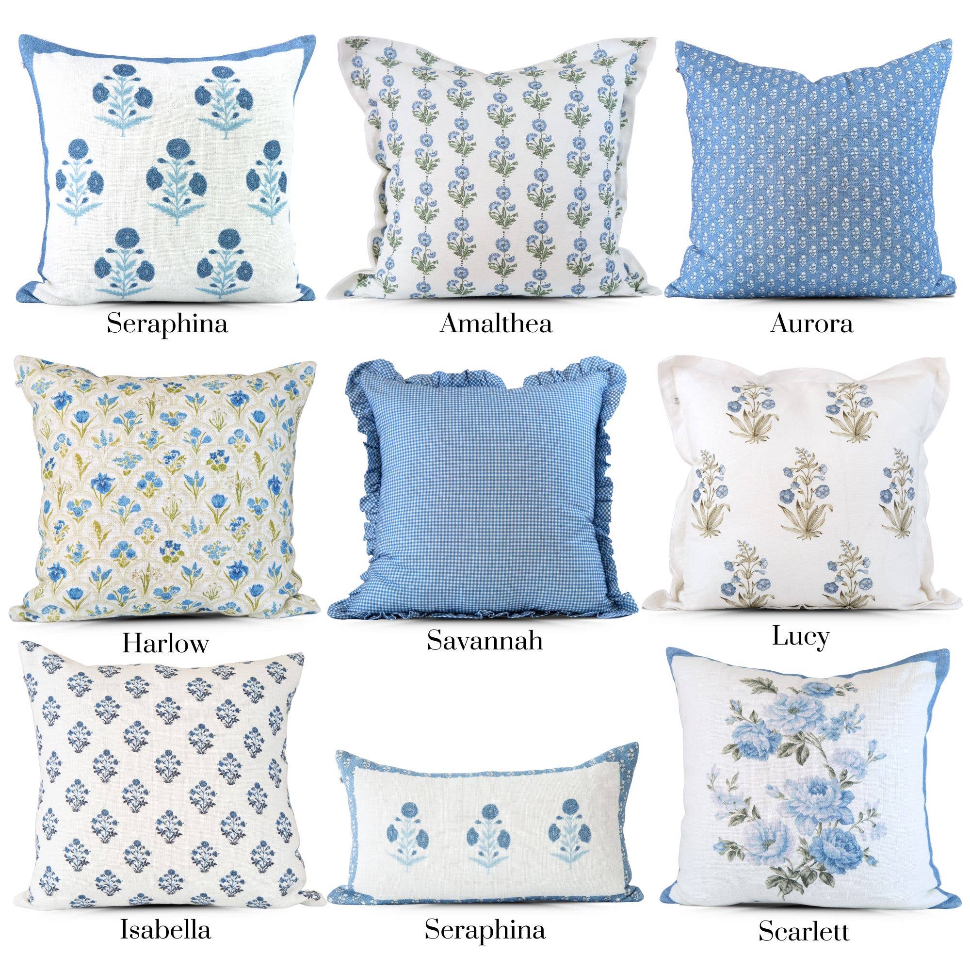 Tajik  Home  LLC - Wholesale Throw Pillow Cover - Savannah Micro Gingham Pillow Cover – Classic, Blue, Check3