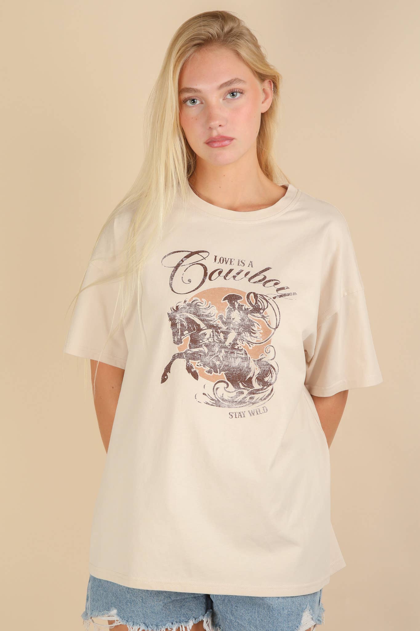 VERY J – Großhandel Strickoberteil – Damen – NT12203-Oversized Cowboy Grafik Siebdruck Strickoberteil0