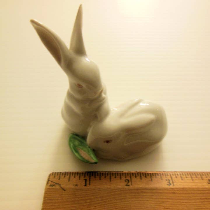 White Porcelain Figurine: Pair of Rabbits for wholesale by Jane A Gordon: Jewelry Art Gifts Inspiration