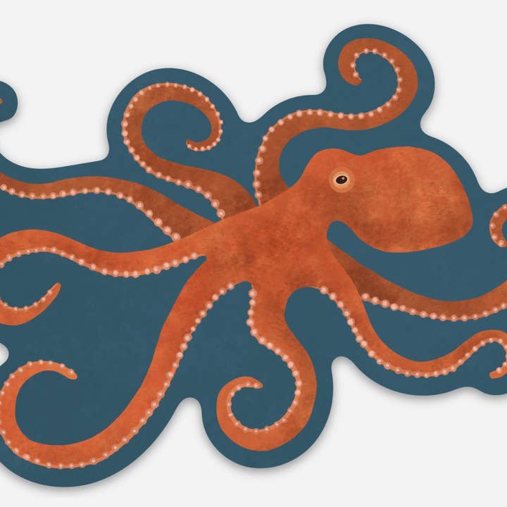 Giant Pacific Octopus Sticker for wholesale by Nicole Bennion Illustration