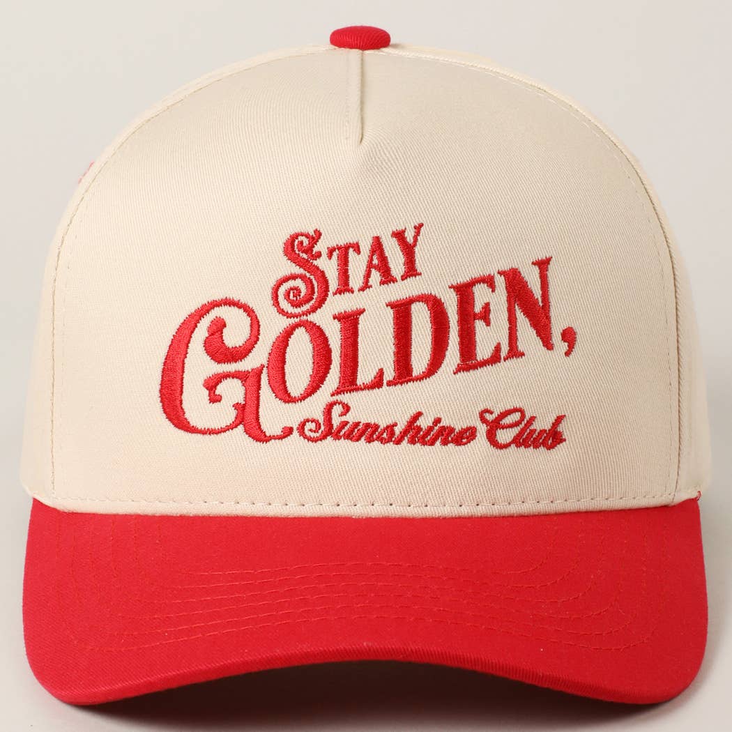 Fashion City - Vente Casquette de camionneur – femme - Casquette Trucker Brodée Stay Golden Sunshine Club31
