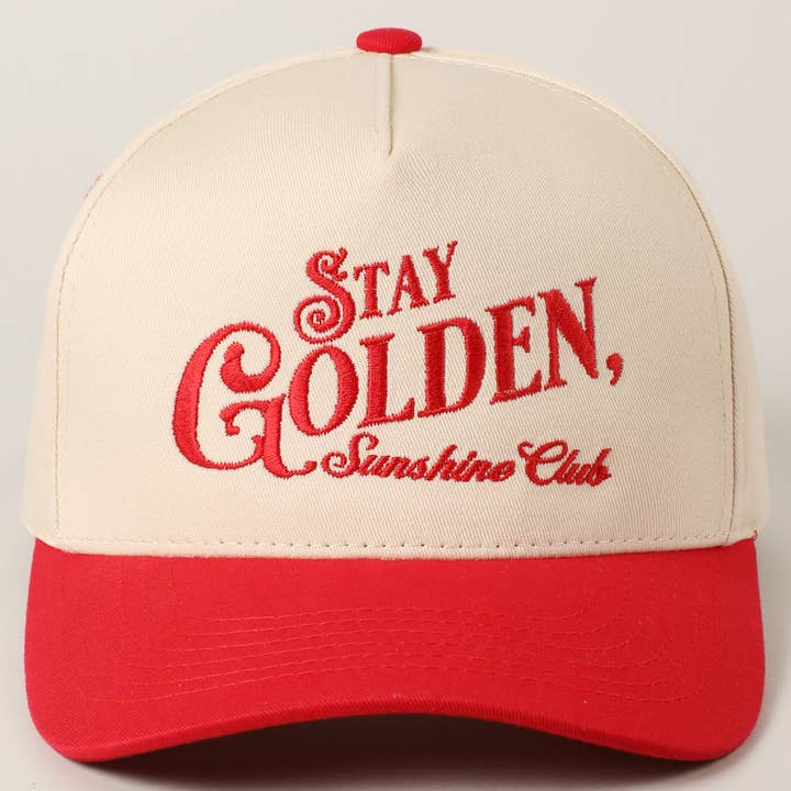 Fashion City - Vente Casquette de camionneur – femme - Casquette Trucker Brodée Stay Golden Sunshine Club31