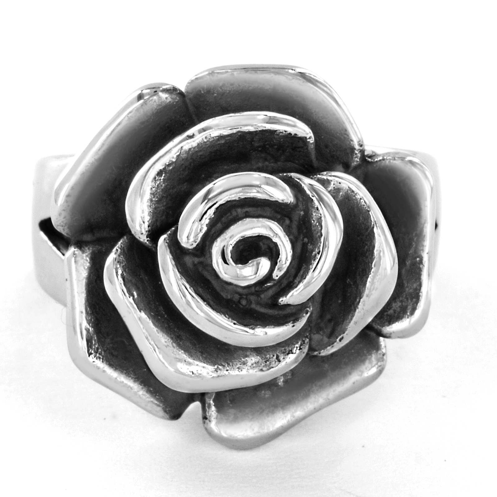 West Coast Jewelry - Wholesale Cocktail/Statement Ring - Blooming Rose Stainless Steel Ring3