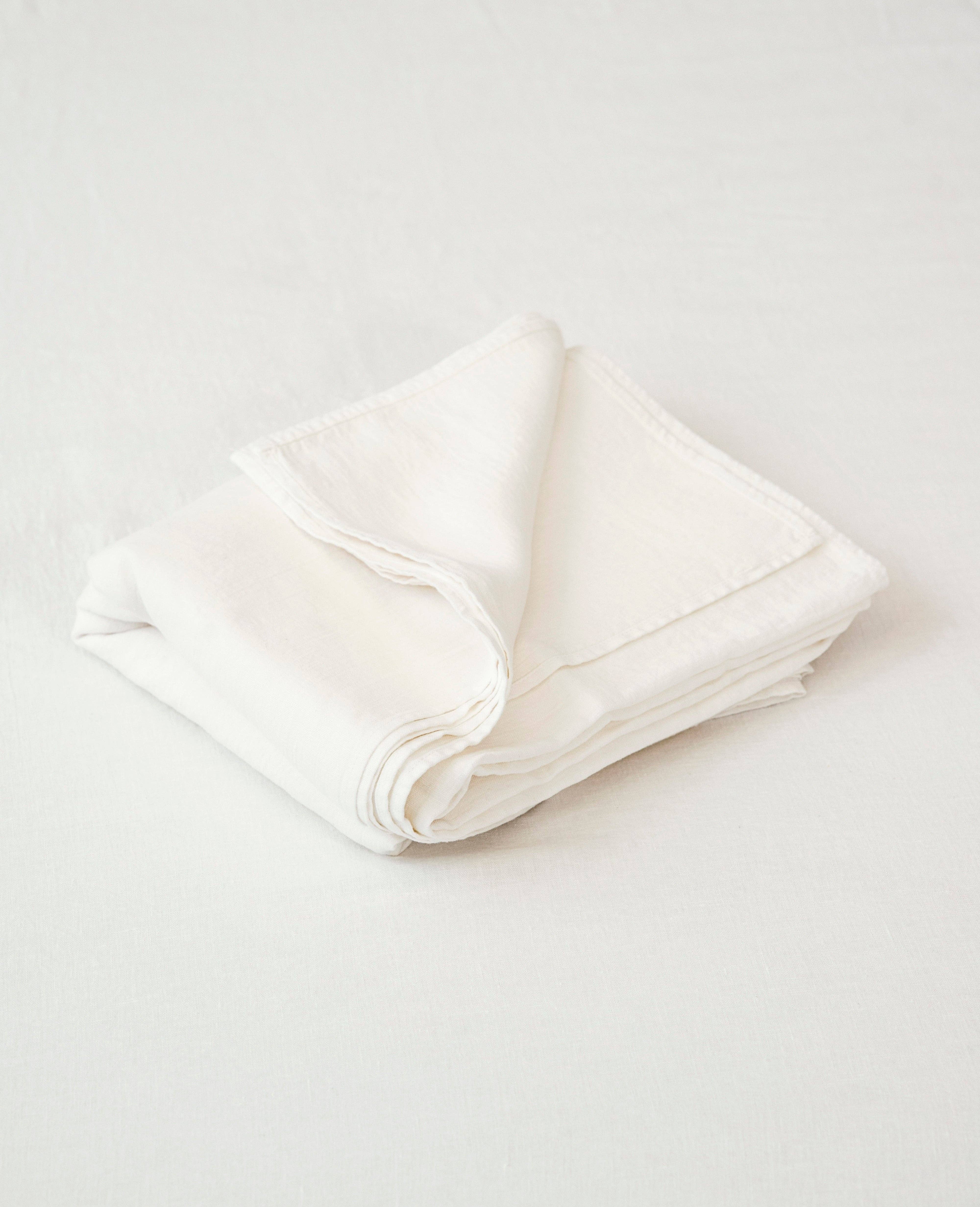 LinenQ - Wholesale Sheet set - White linen bedding:Fitted sheet,Flat sheet,Pillowcase,SET3