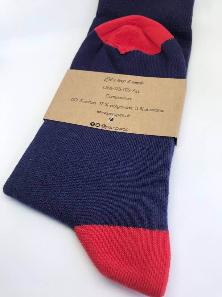 PERO|PERO - Wholesale Socks - Unisex - NAVY & RED2