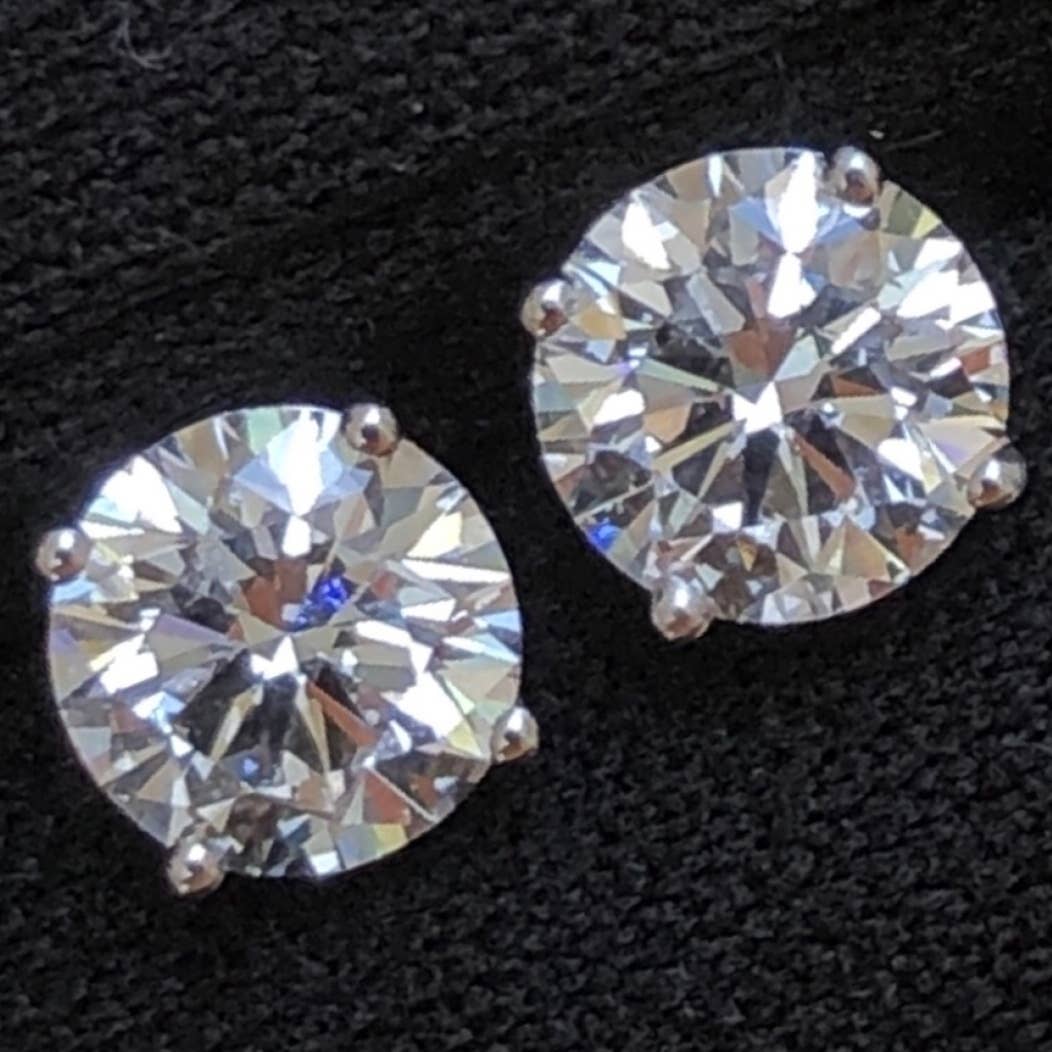 Lifetime Jewelers - Wholesale Stud/Post Earrings - 2 Ct Solitaire Round Lab Diamond Stud Earrings 14k Gold2
