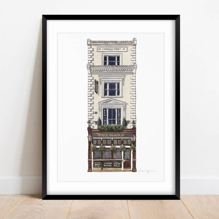 Covent Garden - The Harp pub - Stampa giclée (senza cornice) per la vendita all'ingrosso da parte di Ana Gallego Illustrations