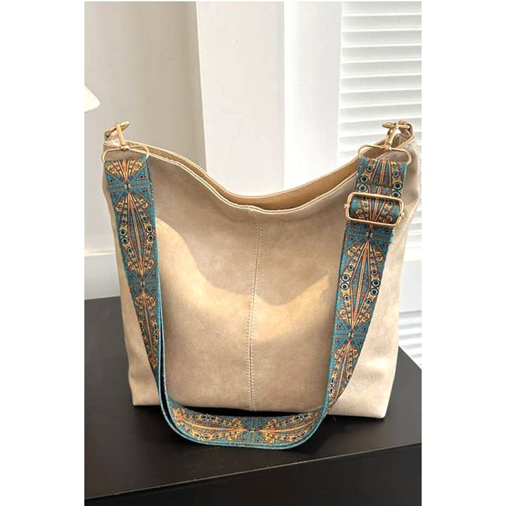 42POPS - Wholesale Shoulder Bag - Women's - ....SI-26482 Retro Pattern Strap Vegan Leather Crossbody Shoulde