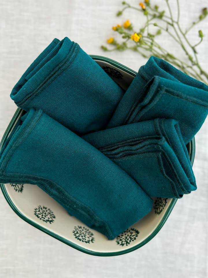 Teal Napkin Set, Set of 4 for wholesale by My Kitchen Linens