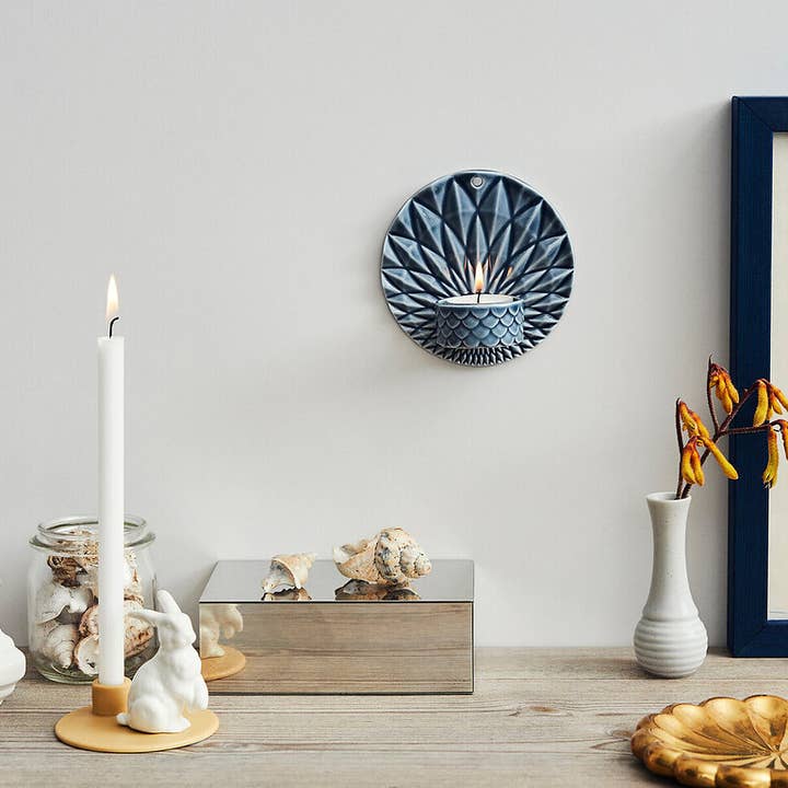 Dottir Nordic Design - Wholesale Candle Holder - Pipanella Wall Votive Scales Midnight