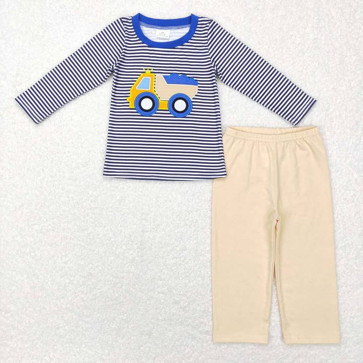 Baby Boys Lorry Construction Shirt Pants Clothes Sets for wholesale by Aier Wholesale