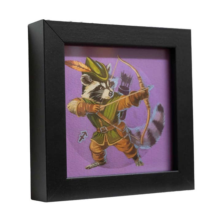 Pocket Art, stampa incorniciata, 10 x 10 cm, segno zodiacale Sagittario per la vendita all'ingrosso da parte di ZOOZANY handpainted