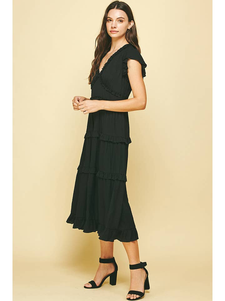 PINCH - Wholesale Dress - Women's - RUFFLED TEA LENGTH DRESS - 3597D9