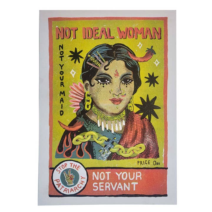 Not Your Servant A4 Risograph Print for wholesale by The Playful Indian