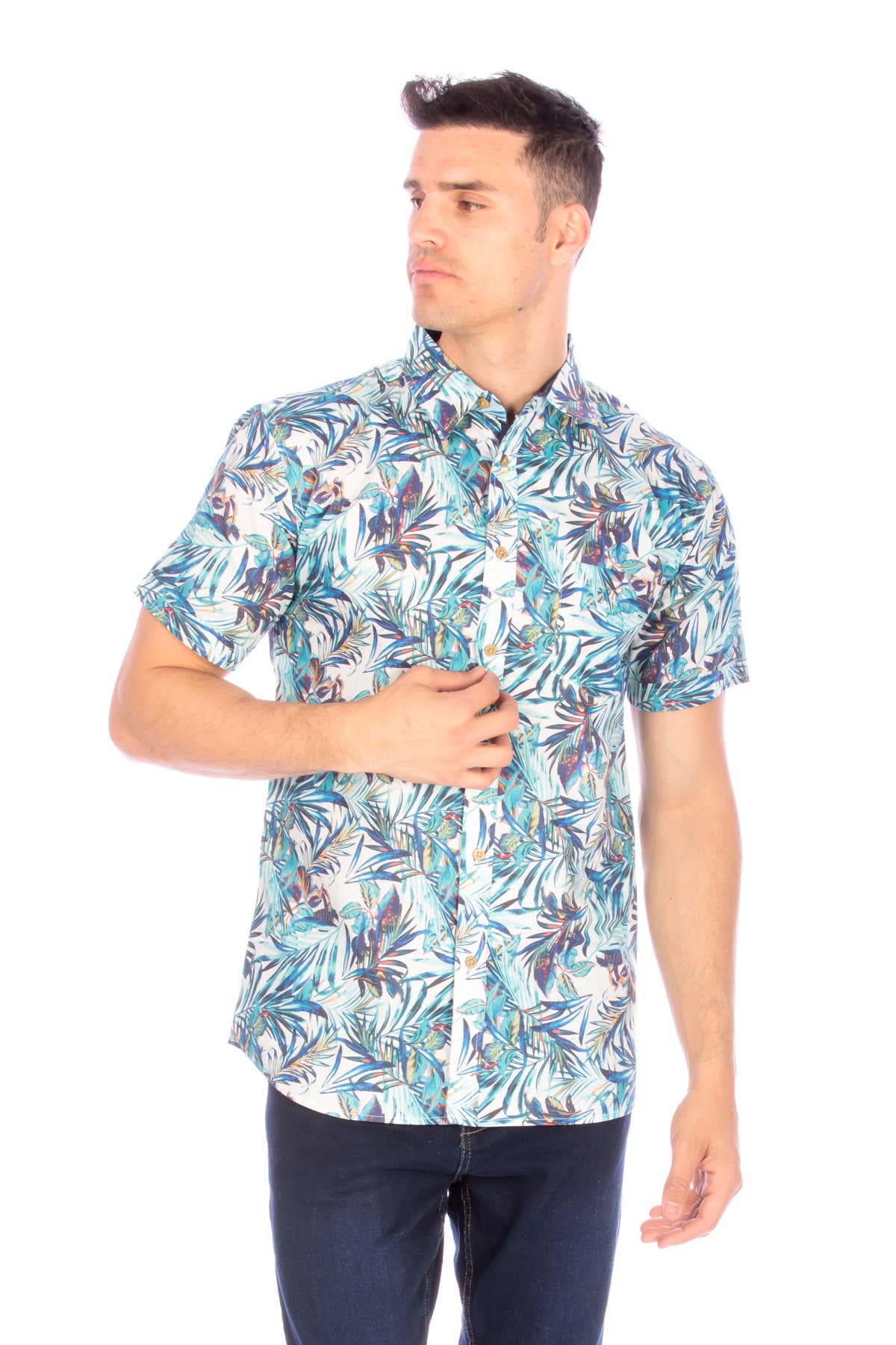 Hawk's Bay - Wholesale Button Down Shirt - Men's - Men's Printed Woven Hawaii Floral Short Sleeve Cotton Shirt7