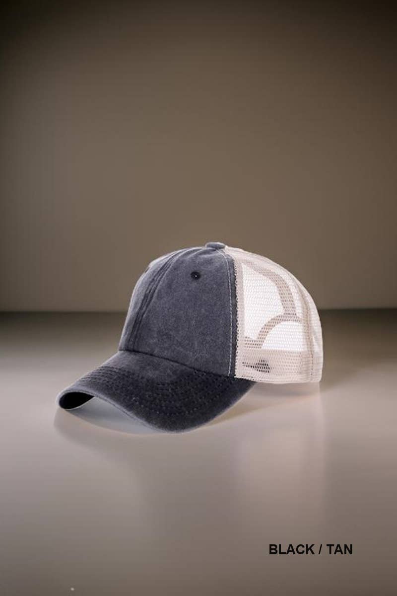 42POPS - Wholesale Trucker Hat - Women's - `.SI-26424 Vintage Washed Cotton Mesh Cap Hat1