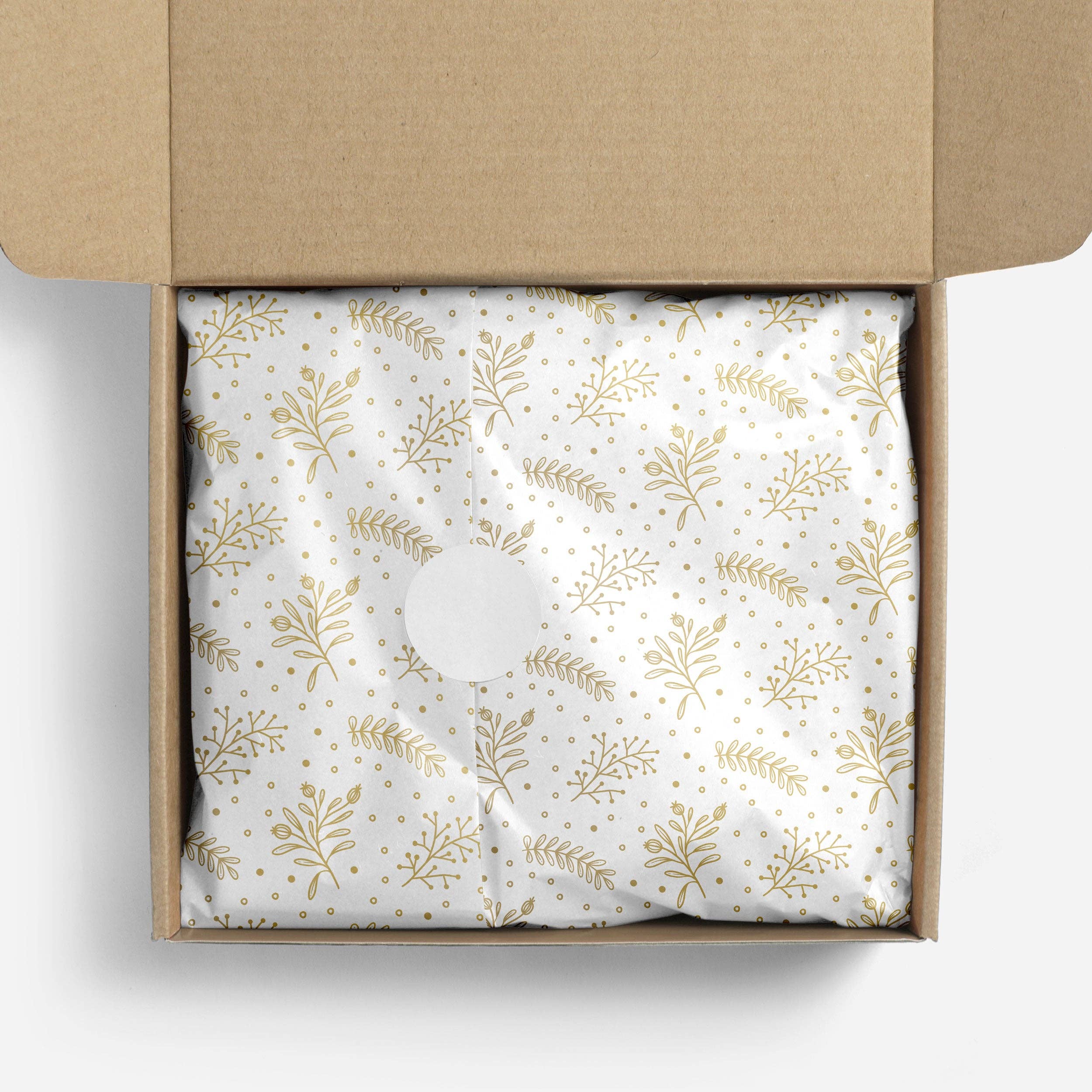 Papergem - Vente Papiers de soie - Papier de soie « Golden Winter Florals »4