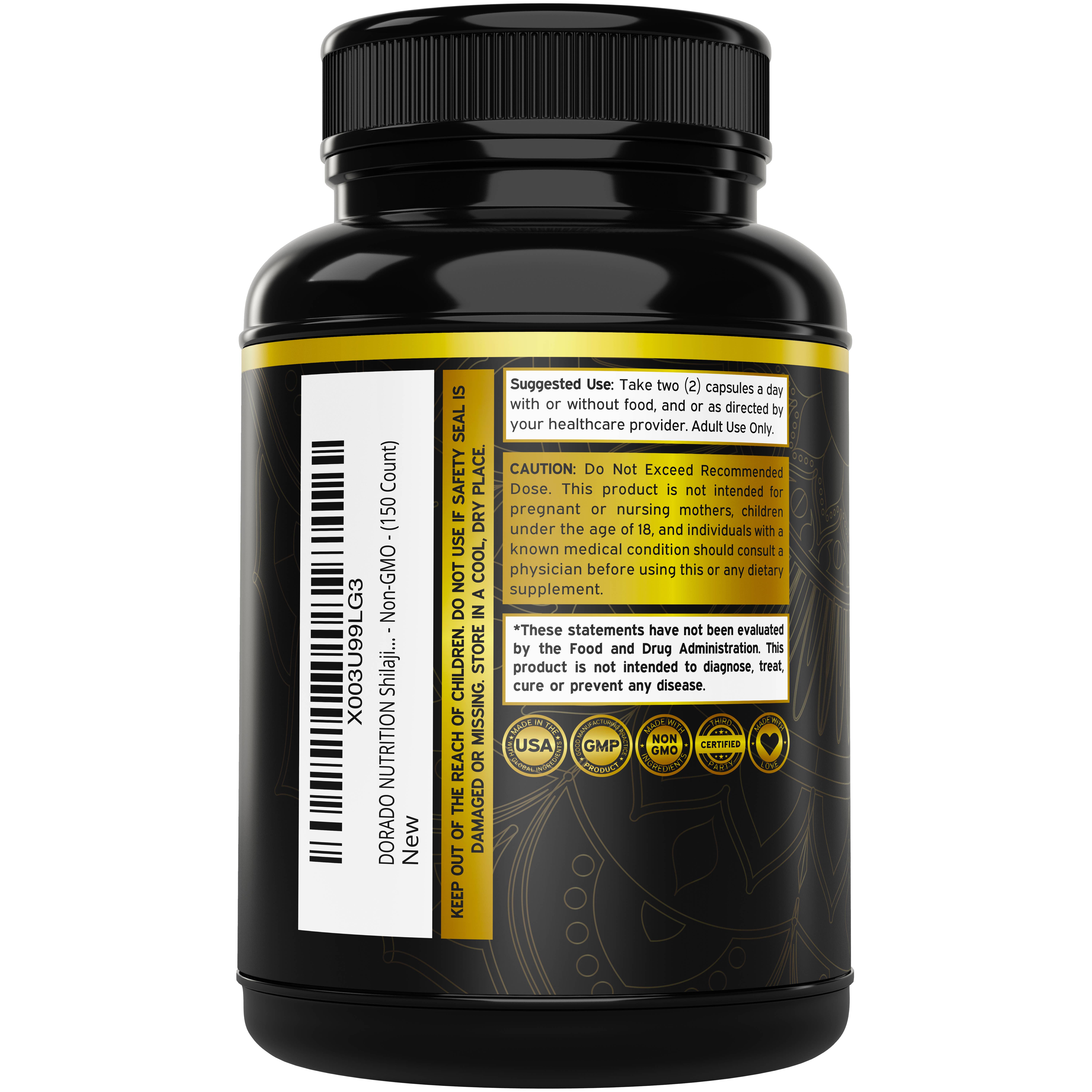 Dorado Nutrition - Wholesale Oral Supplement/Vitamin - Shilajit Supplement 10,000mg (150 Capsules)2