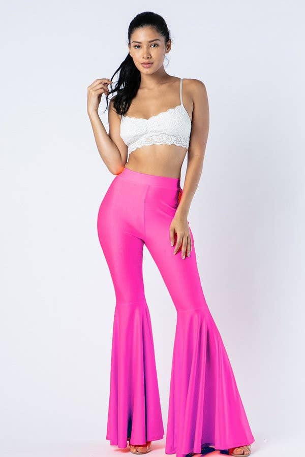 Lime All the Time - Wholesale Pants - Women's - Solid Metallic Bell Bottom Pants9