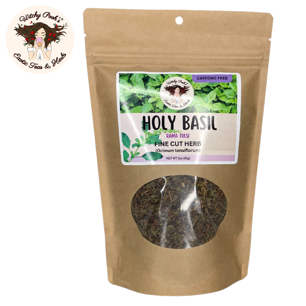 Witchy Pooh's Exotic Teas & Herbs - Venta al por mayor Tés a granel - Té de Albahaca Sagrada de Witchy Pooh - Rama Tulsi, Hoja Suelta2