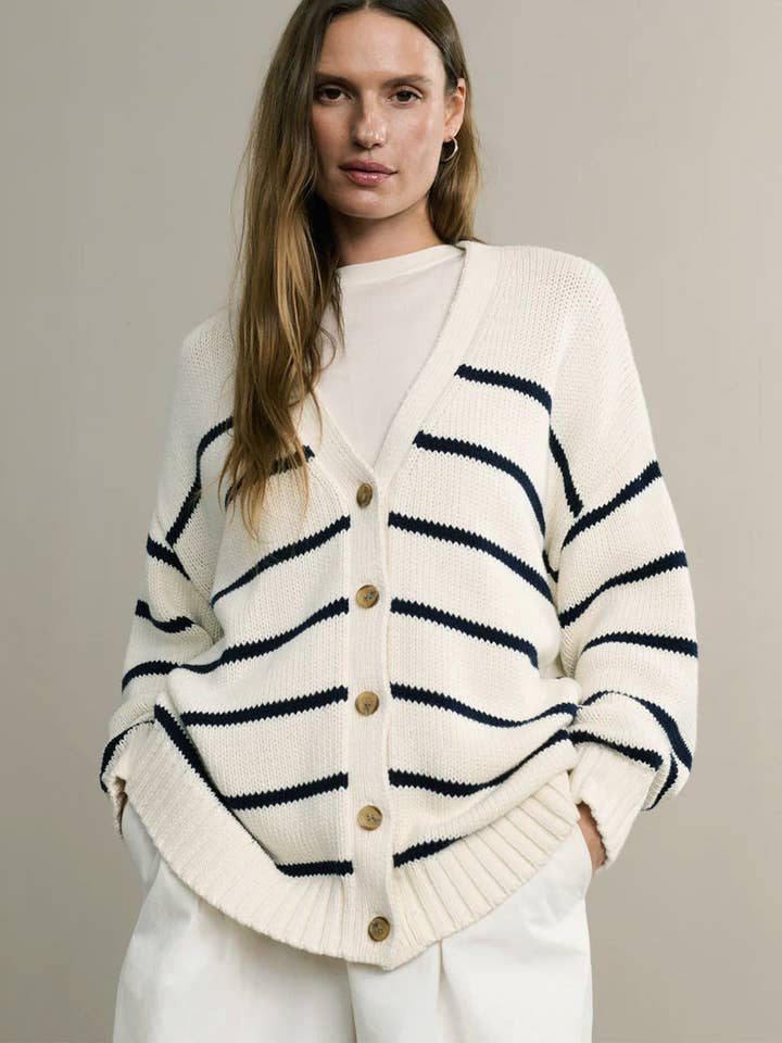 Marayn - Wholesale Cardigan - Women's - Striped Knit Cardigan Womens European Fall Fashion 20259