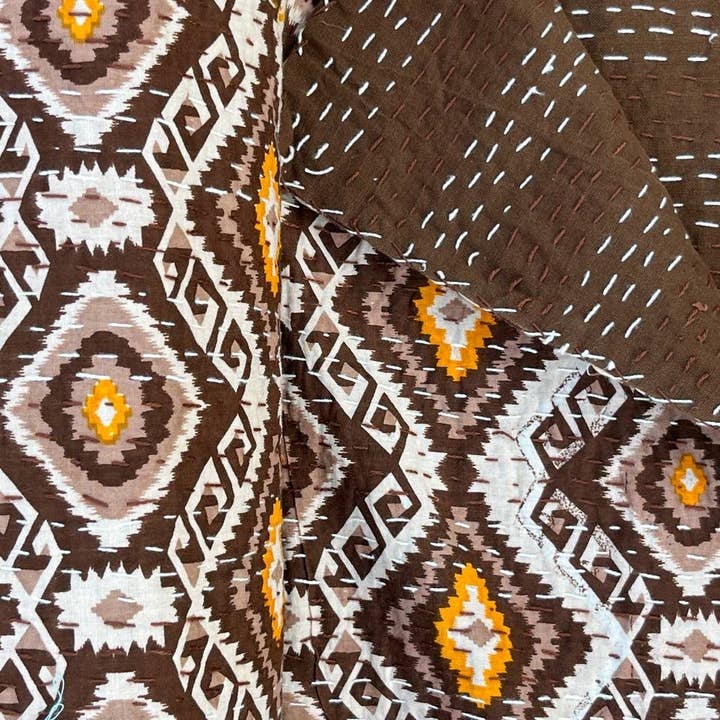 bhavnas boutique – Engroshandel Quiltet tæppe – Kantha Block Print Dynetæppe Sengetæppe Queen