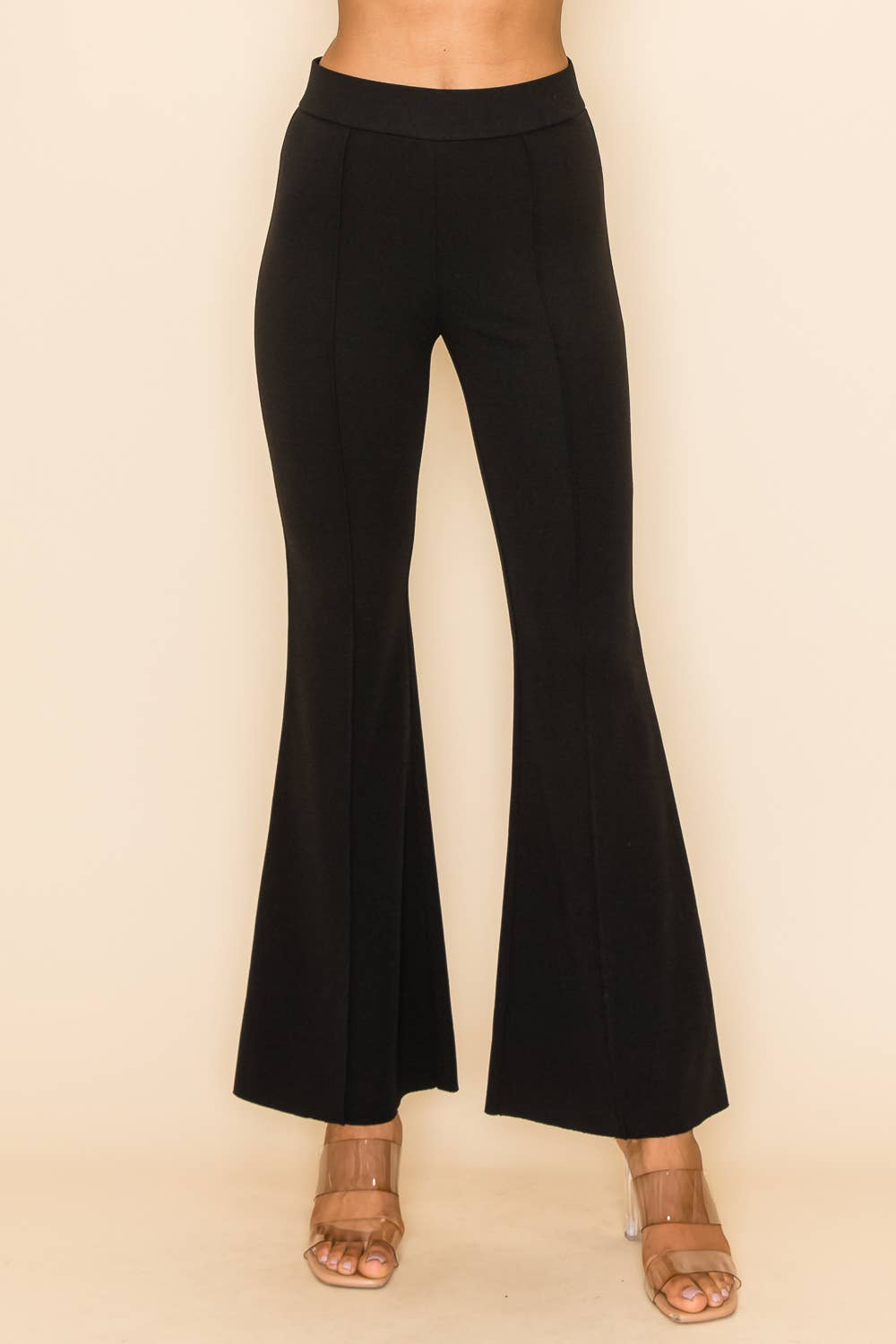 Urban Diction - Vente Pantalon – femme - Pantalon Bell décontracté et professionnel NOIR/ROUGE/VERT/IVOIRE17