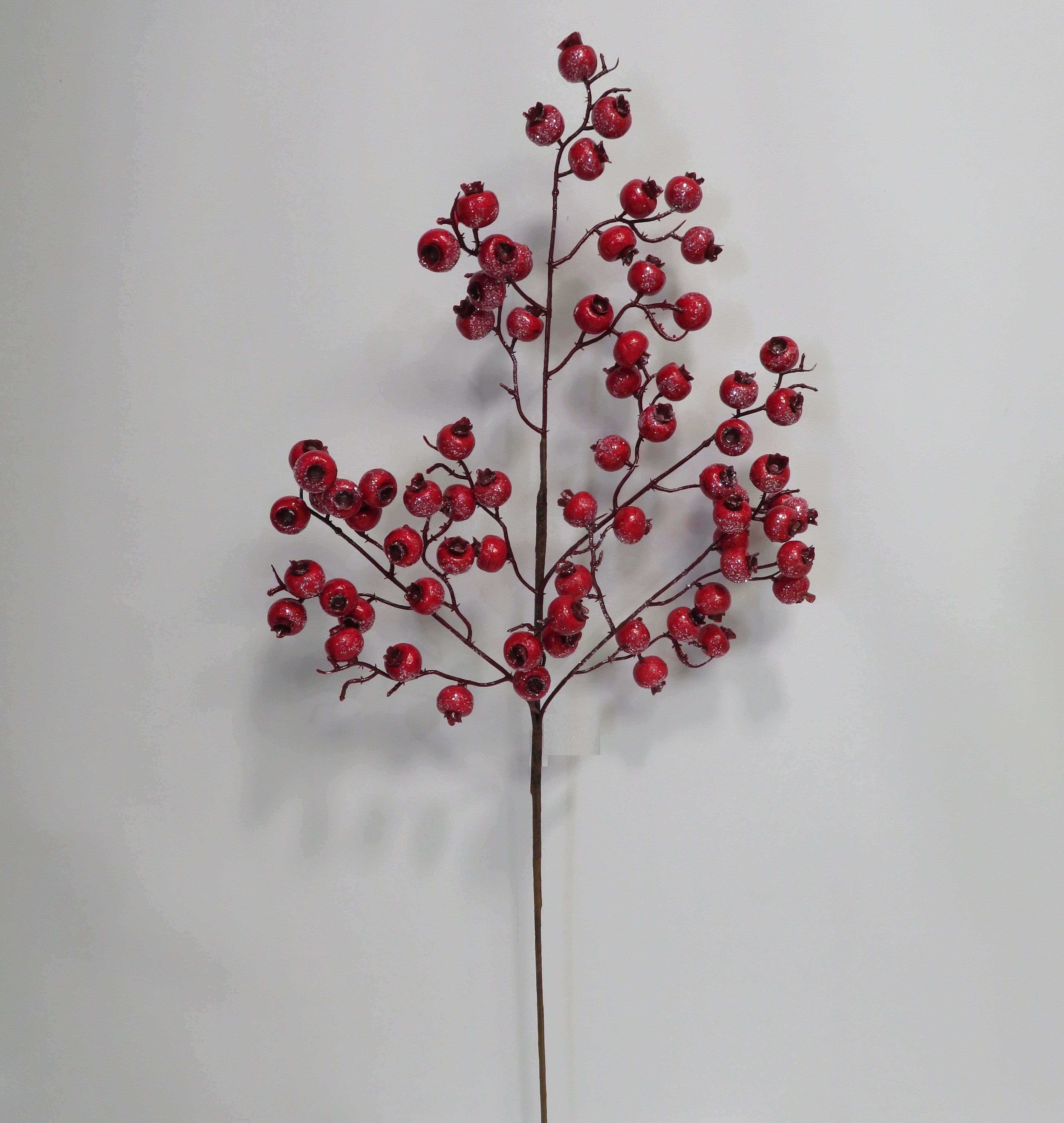 Lucknow Southern and Company – wholesale Artificial flowers – 29" Berry Spray w/ Ice Snow0