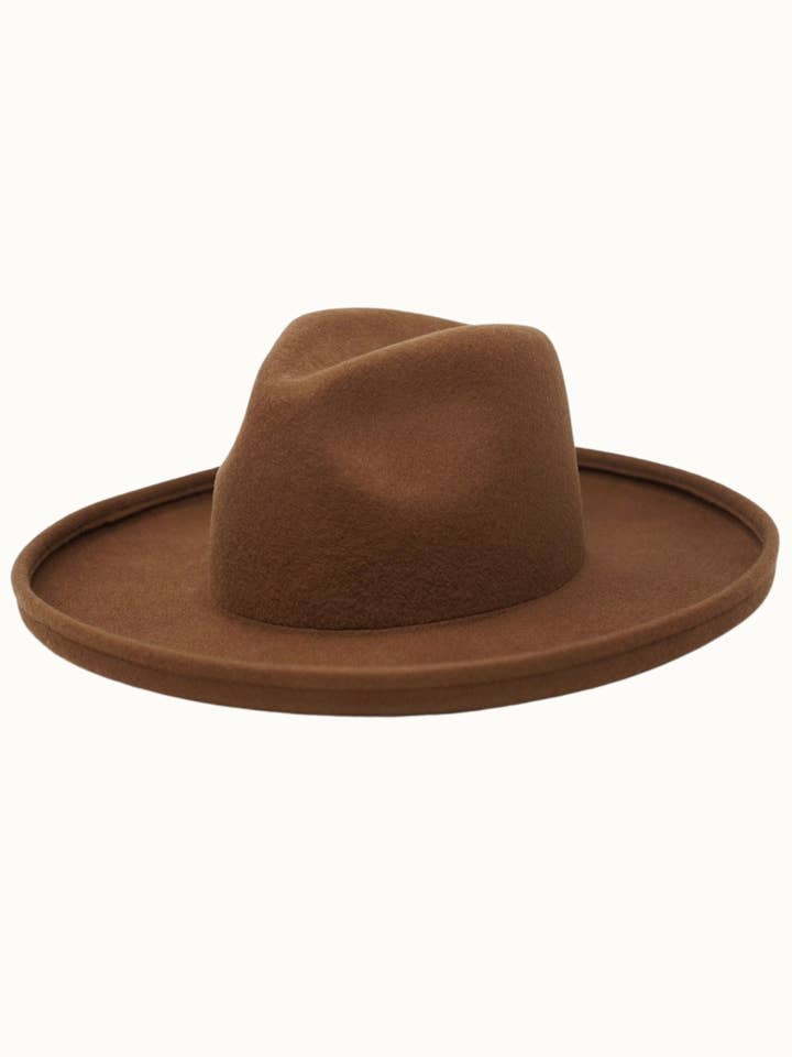 OWEN - 100% Wool Felt Pencil Brim Rancher, Cognac for wholesale by Olive & Pique