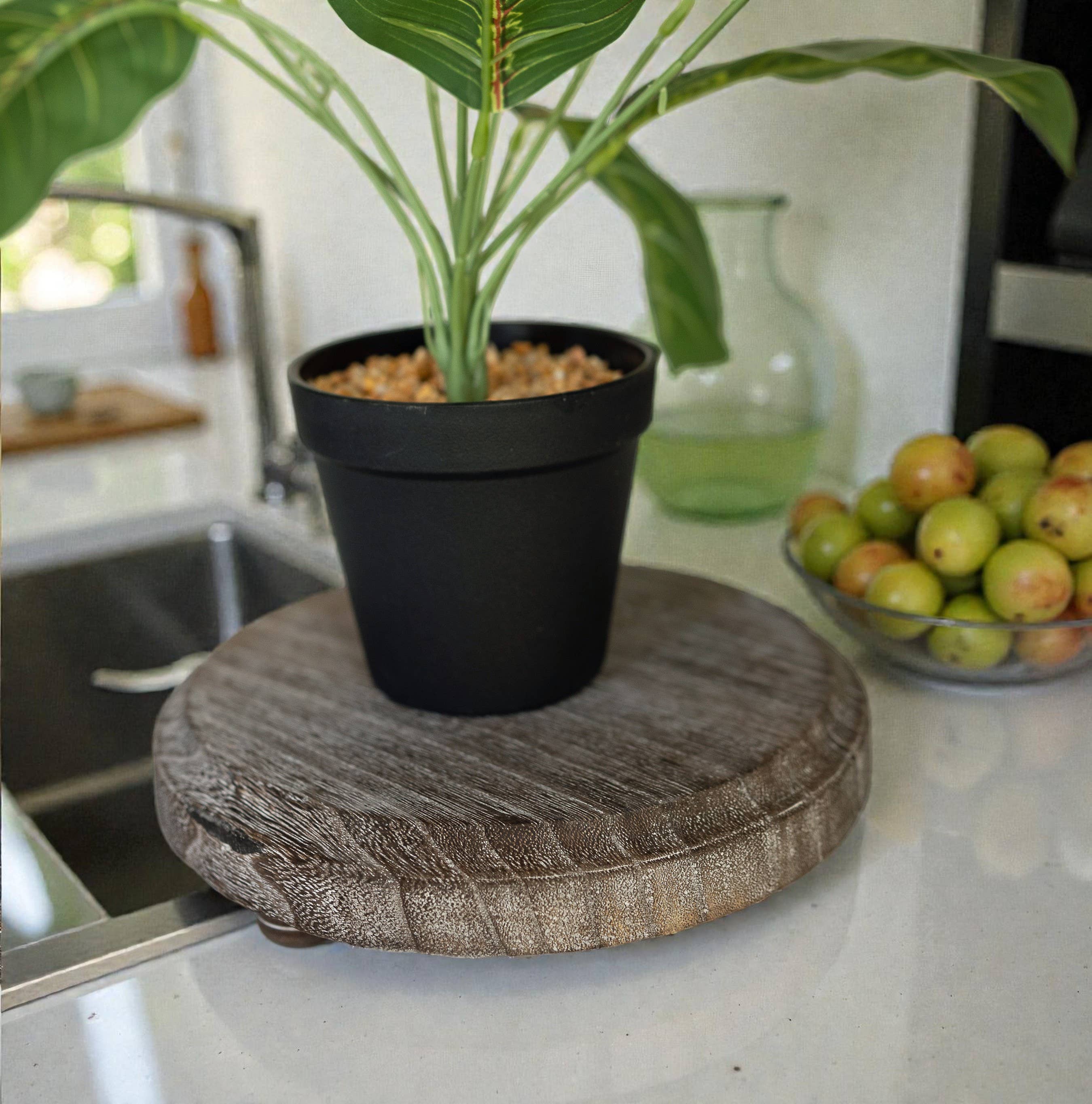 Gia Roma - Wholesale Decoratief dienblad - Ronde houten standaard en sierbord voor tafeldecoratie14