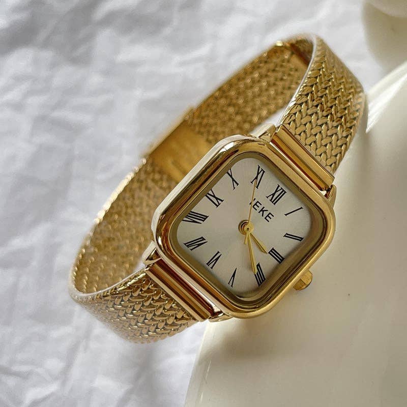 Dipped Shop - Wholesale Wrist Watch - Women's - Retro Roman Numeral Quartz Watch DP25E4374