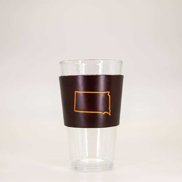 Læder Pint Glas - South Dakota Statssilhuet for engroshandel hos Lindy Leather