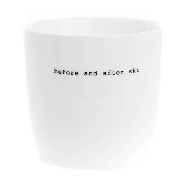 Sögne Mug White “before and after ski” for wholesale by Sögne Home