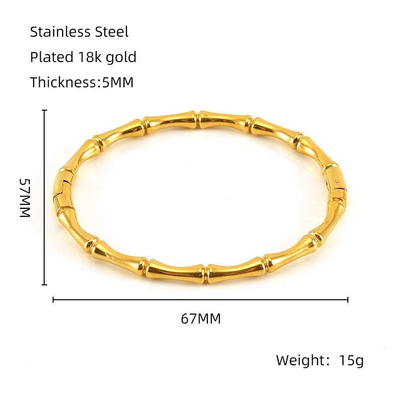 Mio Queena - Wholesale Bangle Bracelet - Multi-style 18K Gold-plated Stainless Steel Babngle - FGS4