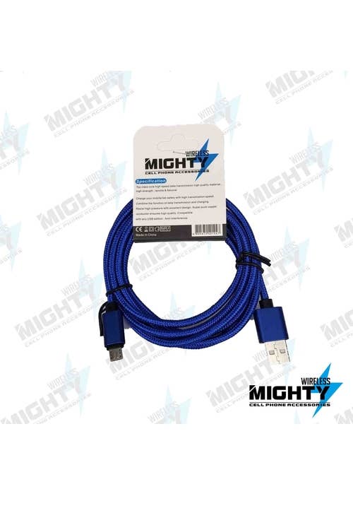 Mighty Wireless - Wholesale Charging Cable - 10ft Fast Charge Cable for Micro-Lightning-Type C MW3MS4