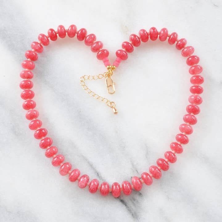 Valentijn Jade Edelsteen Choker Ketting voor wholesale door Libby & Smee