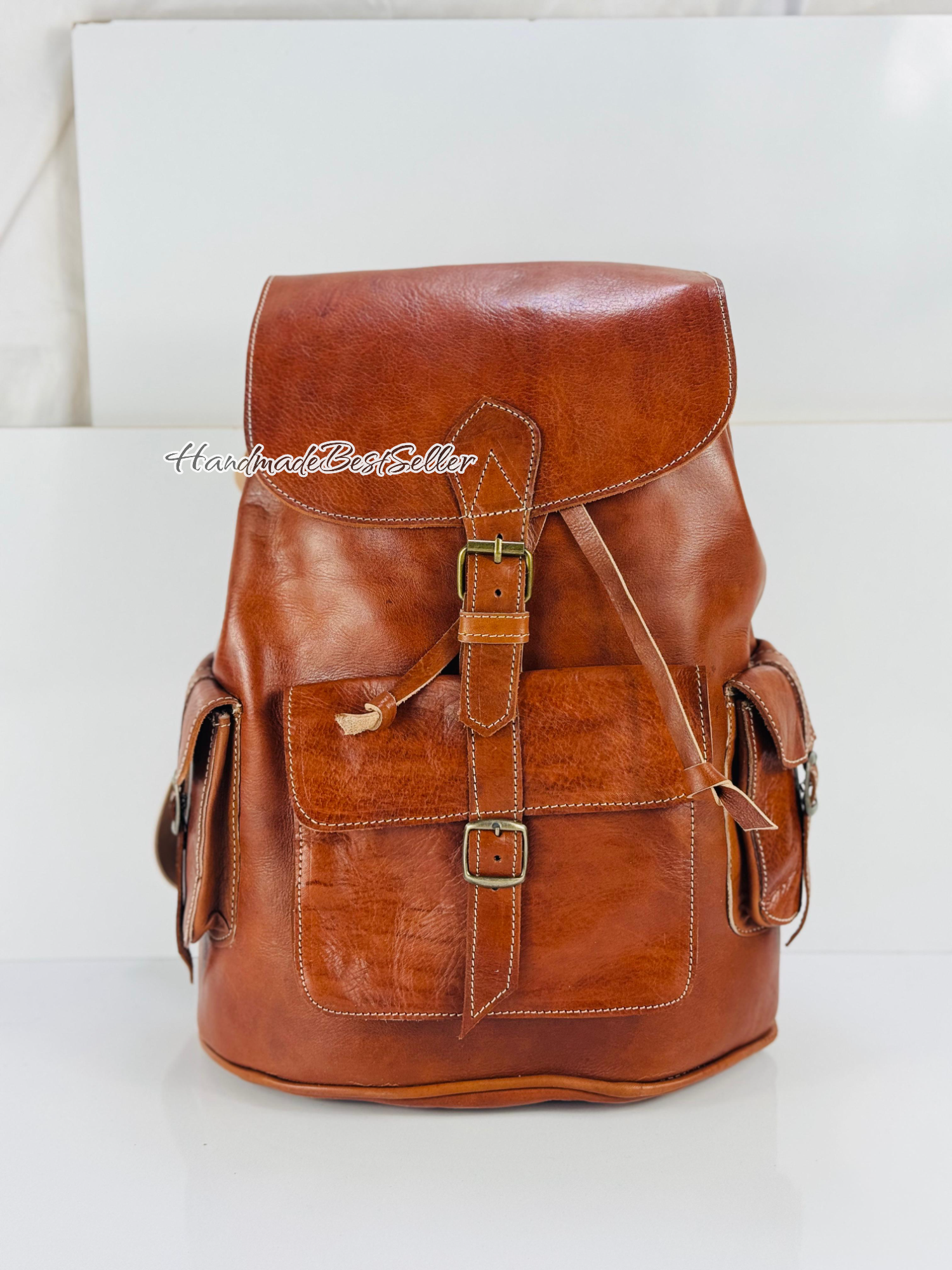 HandmadeBestSeller – wholesale Backpack – Unisex – Handmade Leather Backpack – Multi-Pocket Travel Bag10