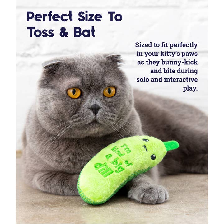 Pet Palette Distribution - Wholesale Pet Toy - Cat - Catstages Crunchy Pickle Kicker Cat Toy Green3