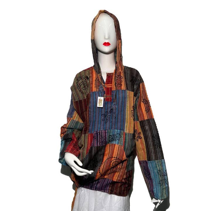 Felpa con cappuccio Hindu Patch (ST-HOOD-KGN-04) per la vendita all'ingrosso da parte di Shop Therapy