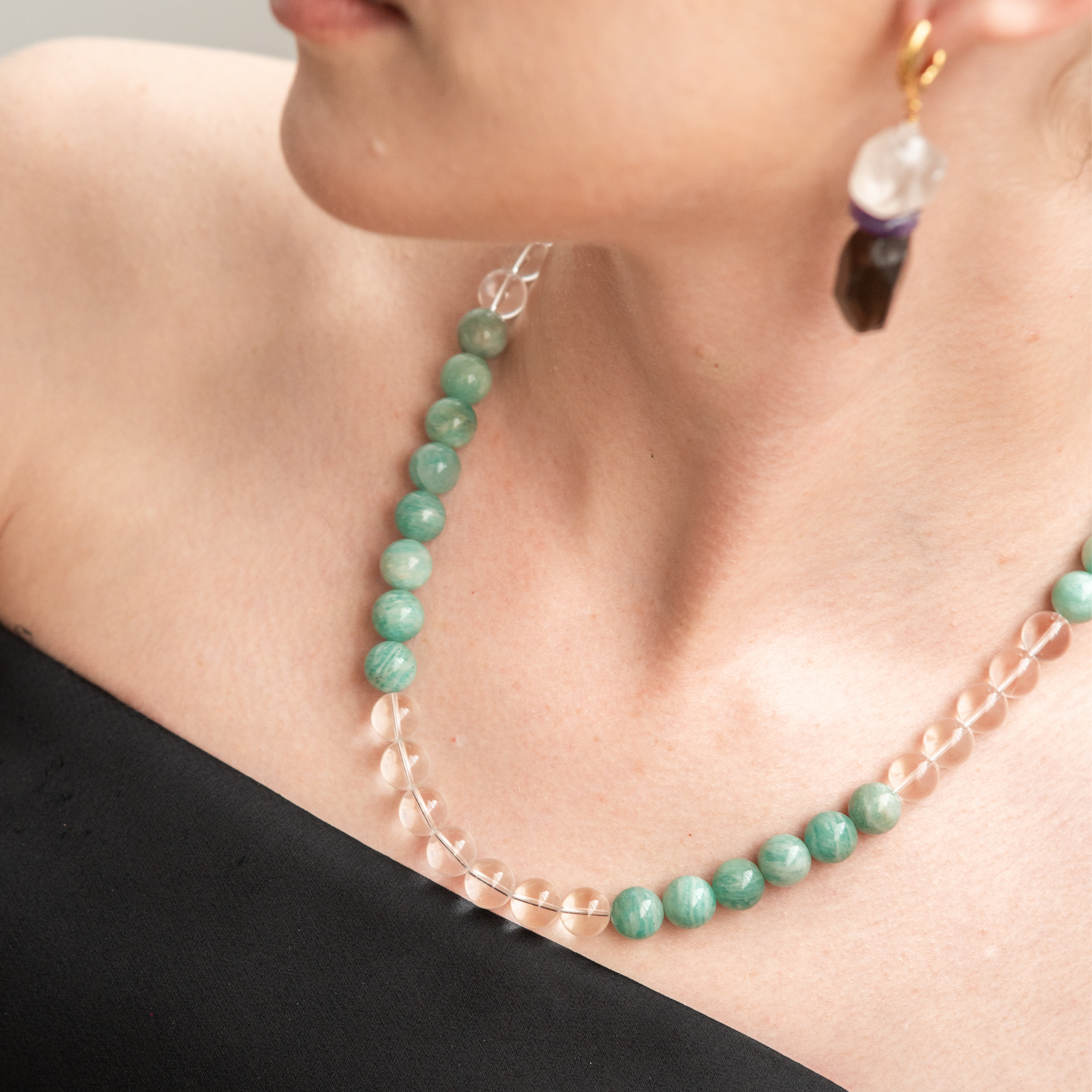 Factor Stories - Wholesale Beaded/Pearl Necklace - Aquamarine Necklace1