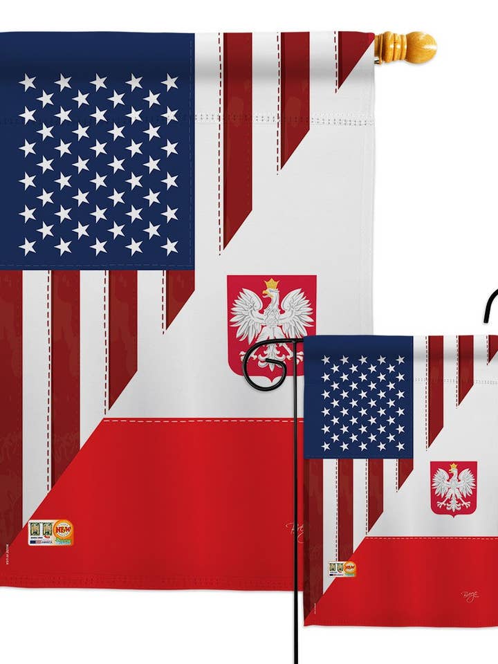 US Polish Friendship Regional Nationality USA Decor Flag for wholesale by Two Group Flag Co